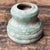 Vintage Textured Green Ceramic Vase For Sale - Image 4 of 13