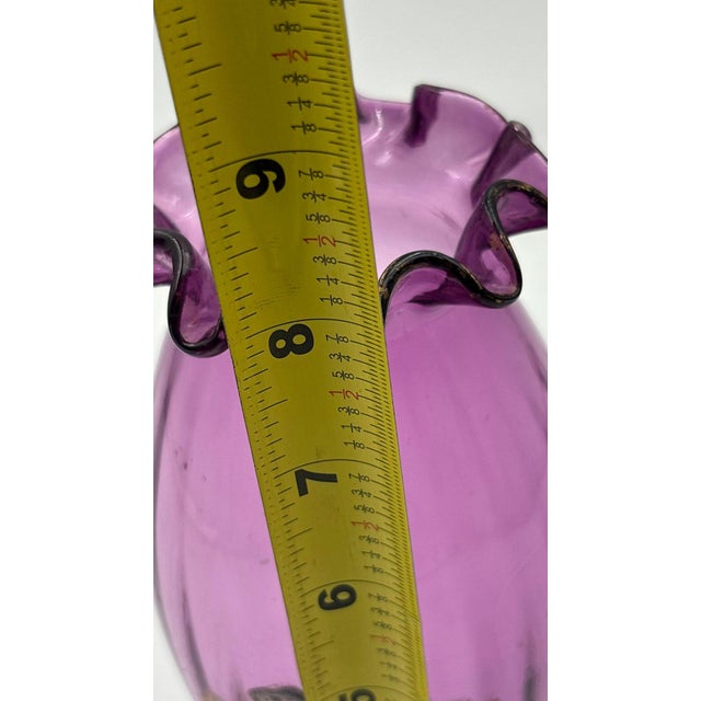 Glass Antique Theodor Rössler "Color-Cake" Amethyst Art Glass Vase, C. 1920 For Sale - Image 7 of 8