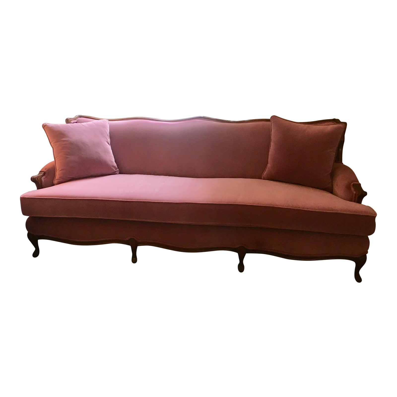 1960s Vintage Queen Anne Purple Pink Couch Chairish
