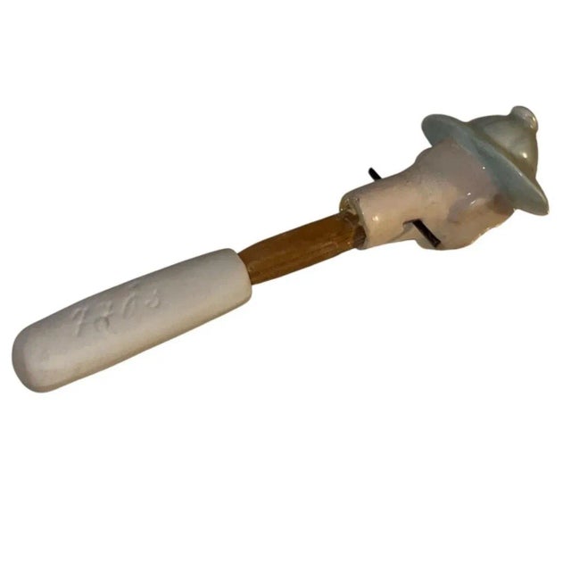 Early 20th Century Rare Vintage Polychrome Porcelain Chinese Nodder Figure For Sale - Image 9 of 10