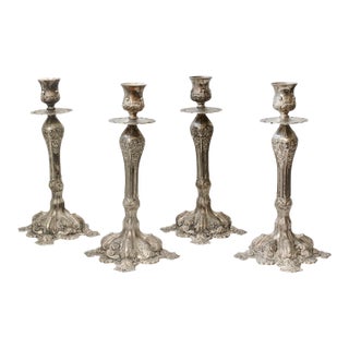Vintage Silver-Plate Candlesticks, Set of Four For Sale