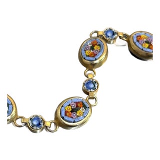 Italian Gold Tone Micromosaic Bracelet For Sale