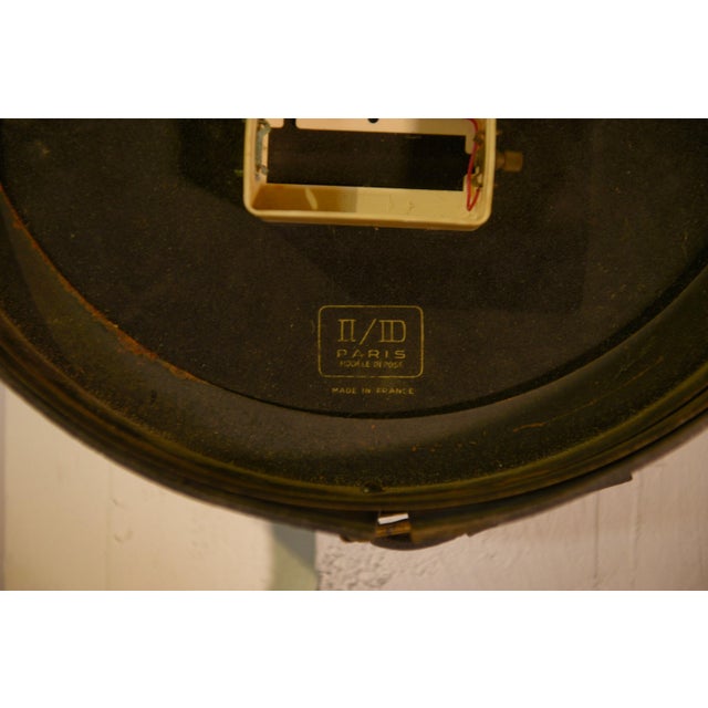 Jacques Adnet Black Leather and Brass Clock by Jacques Adnet, 1950s For Sale - Image 4 of 11