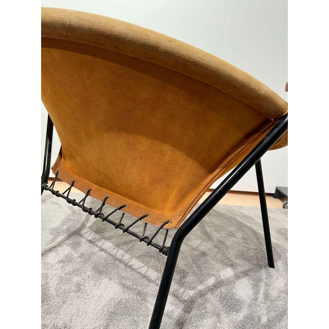 Metal Set of Suede Balloon Chairs attributed to Hans Olsen For Sale - Image 7 of 18