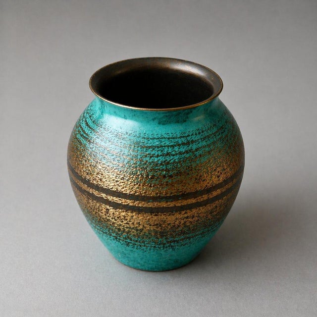Vintage Patinated Bronze Vase from WMF Ikora, Germany, 1930s For Sale - Image 6 of 9