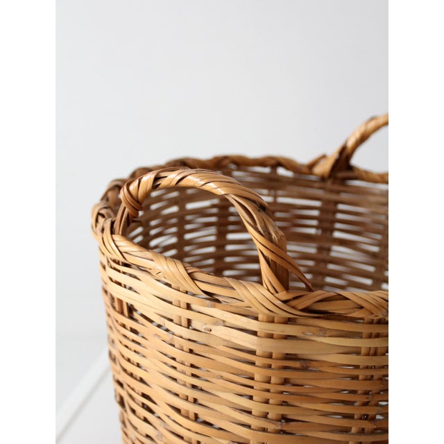 Vintage Woven Wicker Basket For Sale - Image 10 of 11
