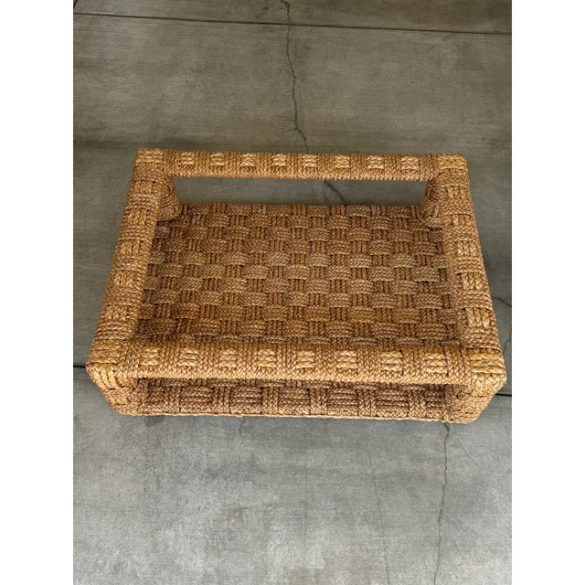 Williams-Sonoma Williams-Sonoma Attributed Woven Seagrass Wicker Coffee Table For Sale - Image 4 of 11