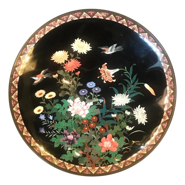 Meiji Period 19th Century Japanese Cloisonné Charger For Sale