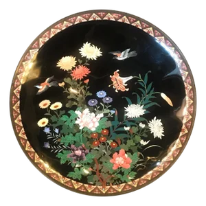 Meiji Period 19th Century Japanese Cloisonné Charger
