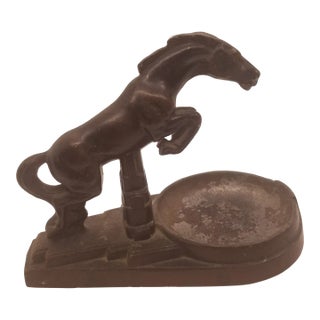 1930s Art Deco Nuart Creations Figural Rearing Horse Tray Tip Card Trinket For Sale