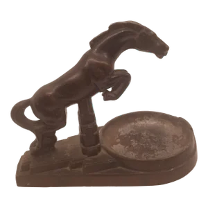 1930s Art Deco Nuart Creations Figural Rearing Horse Tray Tip Card Trinket