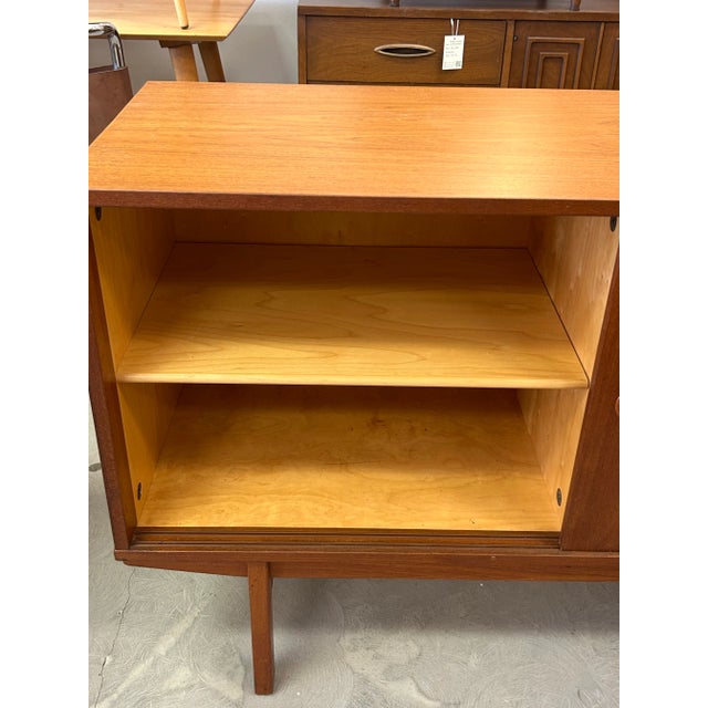 1970s Danish Modern Small Teak Cabinet Credenza by Dux - Vintage - Mid Century Modern For Sale - Image 9 of 10