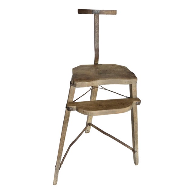 Late 19th Century French Wood and Iron Artist Work Chair For Sale