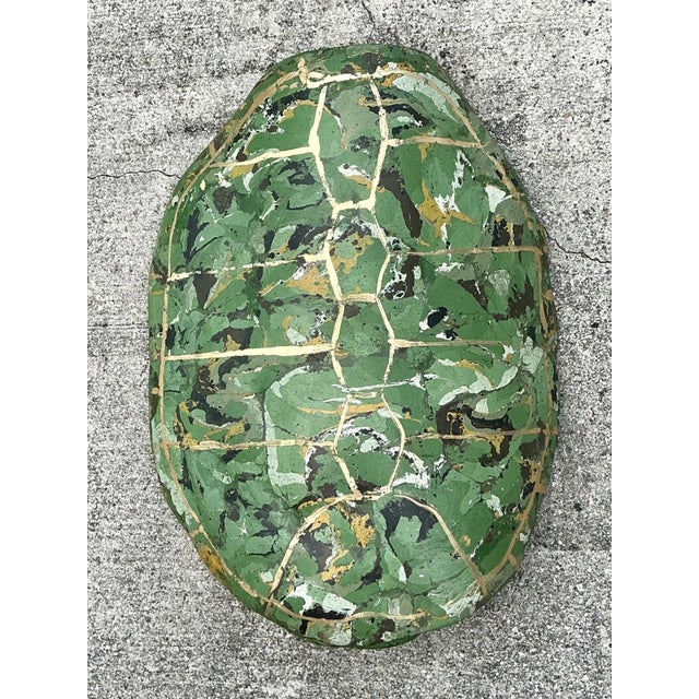 Green Vintage Italian Scagliola Pigmented Plaster Turtle Shell For Sale - Image 8 of 14