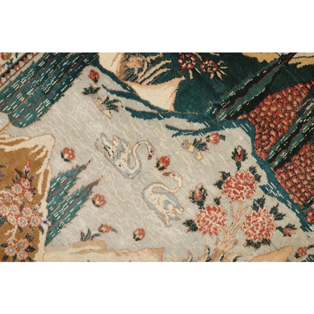 Landscape Vintage Persian Tabriz Rug, 9'10'' X 13'3'' For Sale - Image 4 of 11