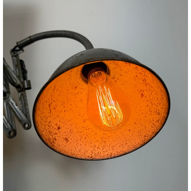 Vintage Industrial Scissor Wall Lamp from Elektroinstala, 1960s For Sale - Image 16 of 18