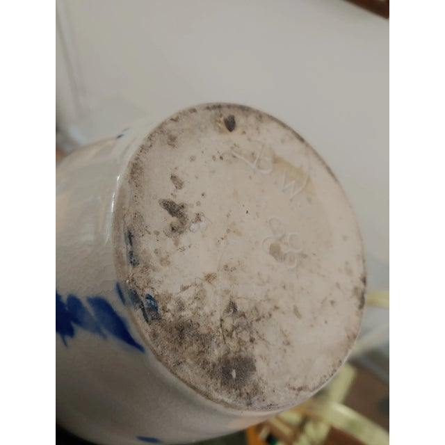 Late 20th Century Late 20th Century Modern Artisan Signed Pottery Abstract Splatter Stoneware Vase For Sale - Image 5 of 6