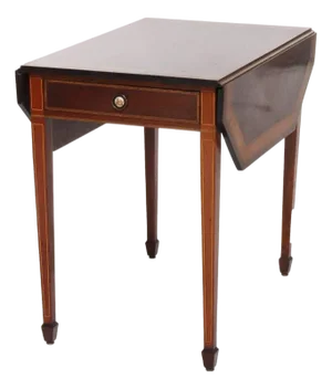 Antique Pembroke Style Banded & Inlaid Mahogany Drop Leaf Table C1920