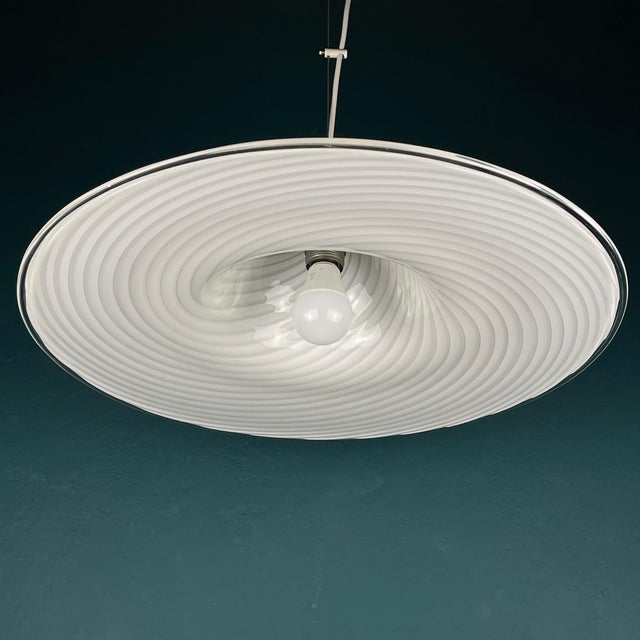 Murano Swirl Glass Pendant Lamp from Vetri, Italy, 1970s For Sale - Image 4 of 14