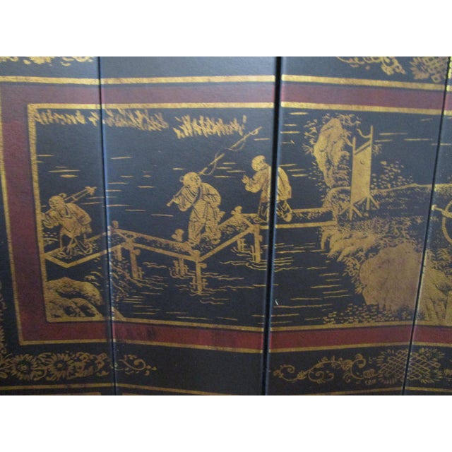 Chinese 19th Century Chinese Gilt Inkwash Painted Screen For Sale - Image 3 of 8