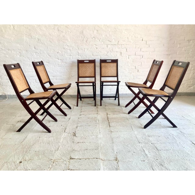 Folding Chairs in Vienna Straw, 1970s, Set of 6 For Sale - Image 18 of 18