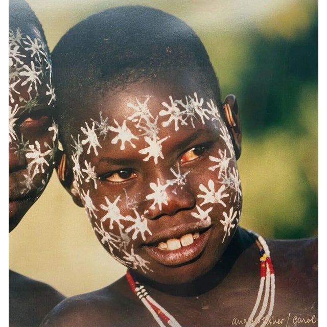 Photography Carol Beckwith 'Surma Girls Painted as Twins, Ethiopia Chromogenic Photograph For Sale - Image 7 of 12