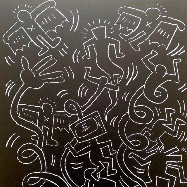 Keith Haring Vintage 1990 Lithograph Print Framed Large Pop Art Exhibition Poster " Untitled " 1985 For Sale In Kansas City - Image 6 of 15