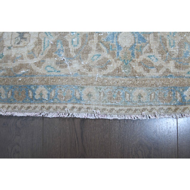 1970s Vintage Persian Handmade Wool Cotton Beige Area Rug For Sale - Image 9 of 11