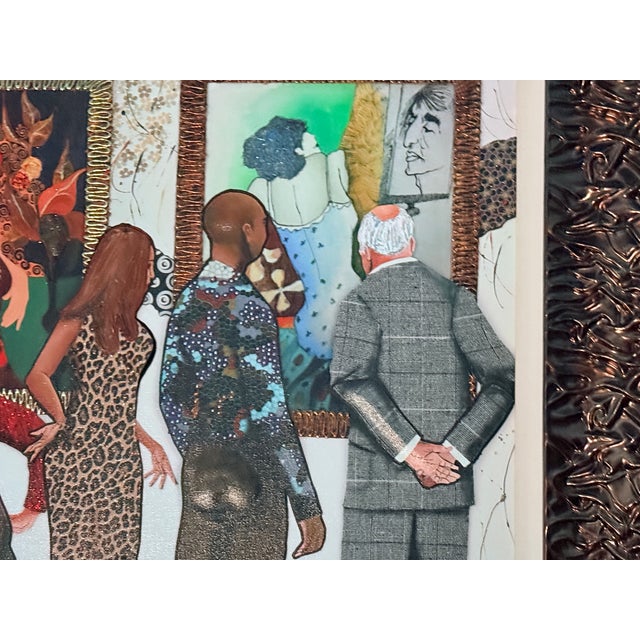 Contemporary Glynn Marcus “Spectators at the Tarkay Exhibit” Giclee on Canvas With Hand Embellishment and Bas Relief Signed and Numbered For Sale - Image 10 of 13
