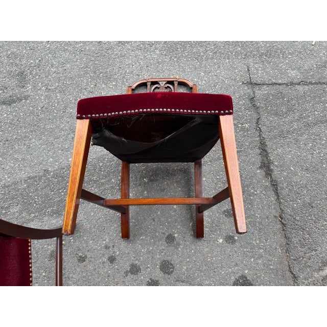 Vintage Mahogany Hepplewhite Style Set of Six Dining Chairs For Sale - Image 10 of 12