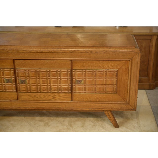 Wood Brutalist Oak Buffet, 1960s For Sale - Image 7 of 13
