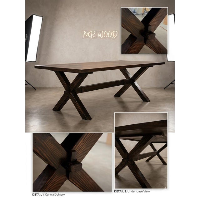 I handcrafted this table made to look rustic!!! The piece combines rustic warmth with a contemporary, architectural...