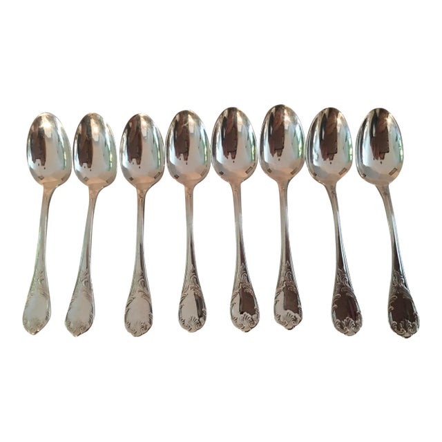 1980s Christolfe Marley Espresso Demitasse Spoons, France - Set of 8 For Sale