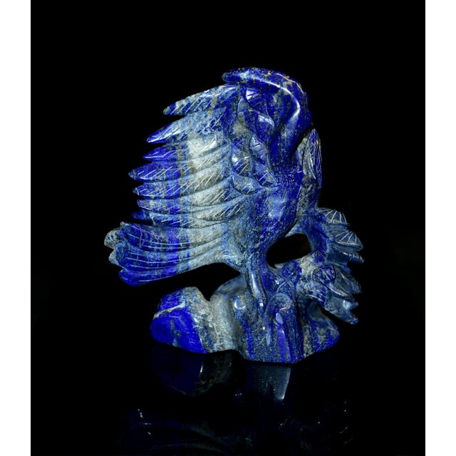 Lapis Lazuli Eagle Sculpture Large Natural Gemstone Statue For Sale - Image 9 of 11
