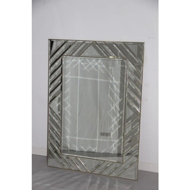 Metal Mid-Century Italian Brass and Crystal Mirror, 1970s For Sale - Image 7 of 12