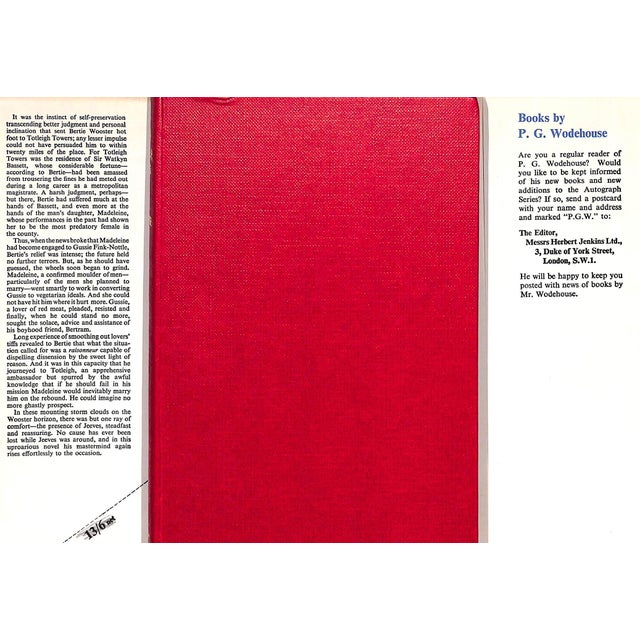 WODEHOUSE, PG. [189] pp. Herbert Jenkins 1963 7 1/2" x 5 1/8" Stiff Upper Lip, Jeeves is a novel by P. G. Wodehouse,...