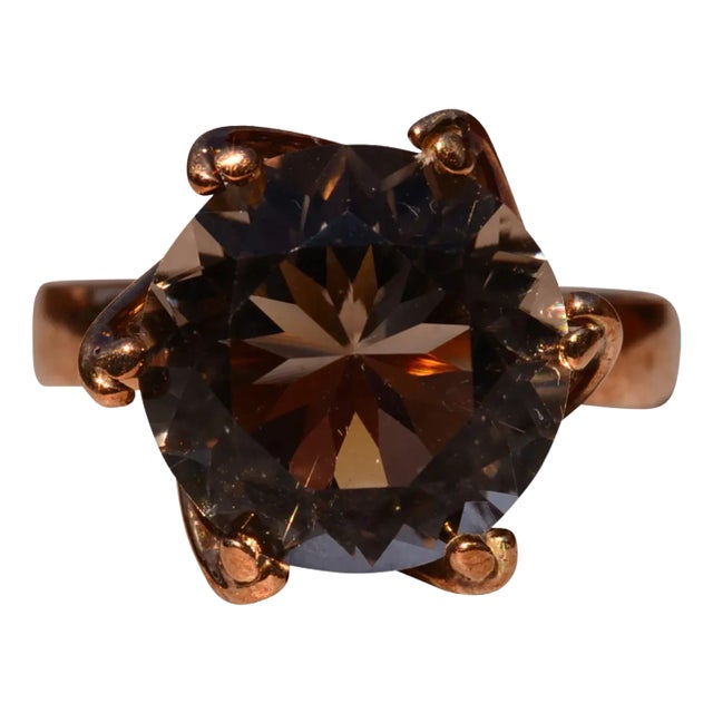 The Lazy Point: Mid Century Modern Smokey Quartz Ring For Sale