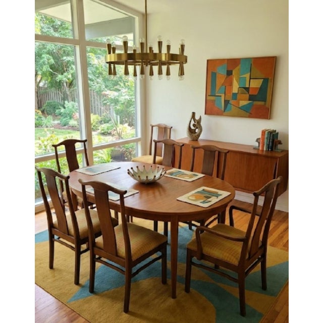 Vintage Bernhardt Mid Century Modern Michael Taylor Style Pecan, Walnut Sleek Dining Room Chairs- A Set 6 For Sale - Image 17 of 17