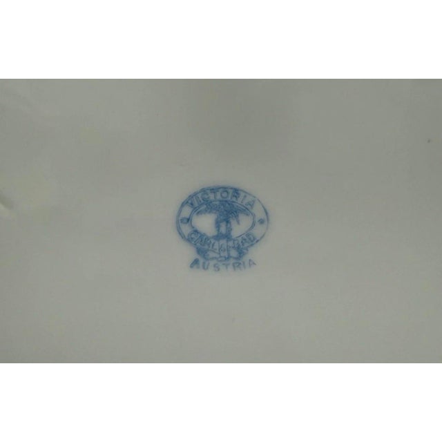 Victorian Antique Victoria Carlsbad Austria 10" Porcelain Cake Plate Portrait For Sale - Image 3 of 4