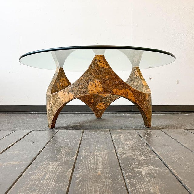 Product. Coffee table style. Space age material. Couch frame made of cork · glass top equipment. Glass removable...