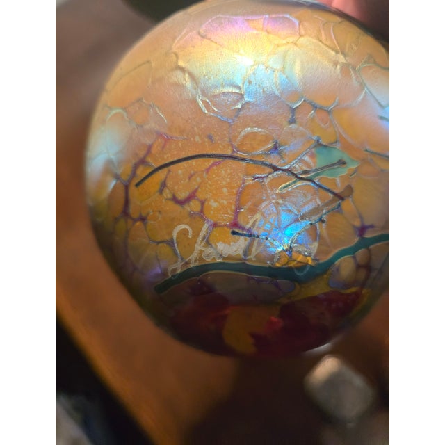 Glass Art Glass Vase With Signature For Sale - Image 7 of 8