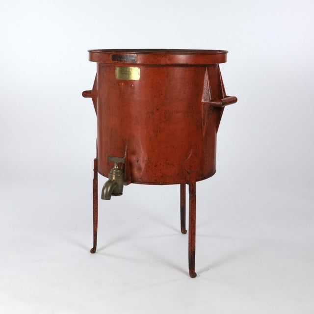 Mid 19th Century French Persimmon Painted Metal Wine Making Barrel For Sale - Image 9 of 13