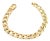 Mid 20th Century 14k Yellow Gold Wide Open Flat Curb Chain Link Bracelet 8.5" Long For Sale