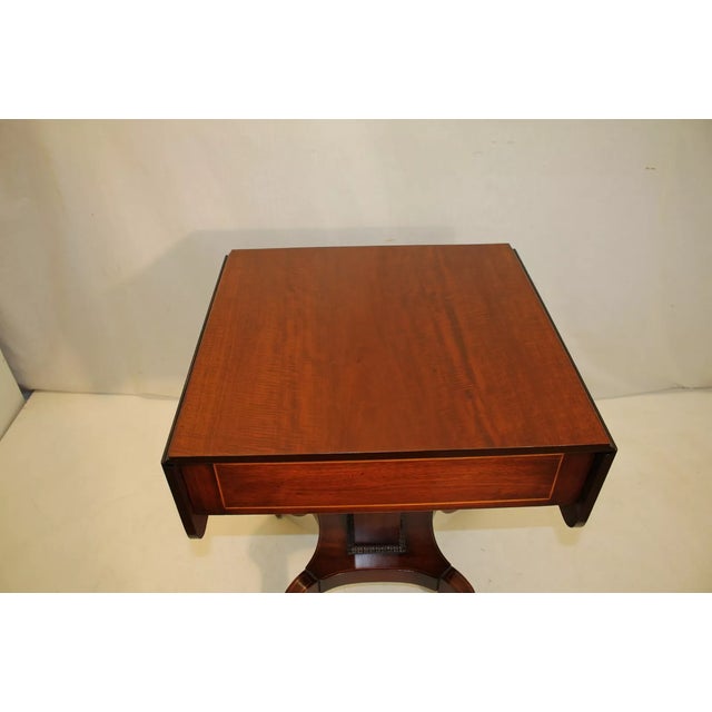 Regency Style Mahogany Pembroke Side End Table on Casters For Sale - Image 4 of 10