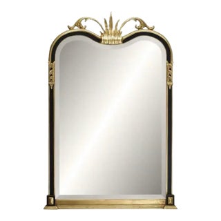 Vintage Friedman Brothers “The Empress” Model 1816 Gilt & Black Beveled Mirror For Sale