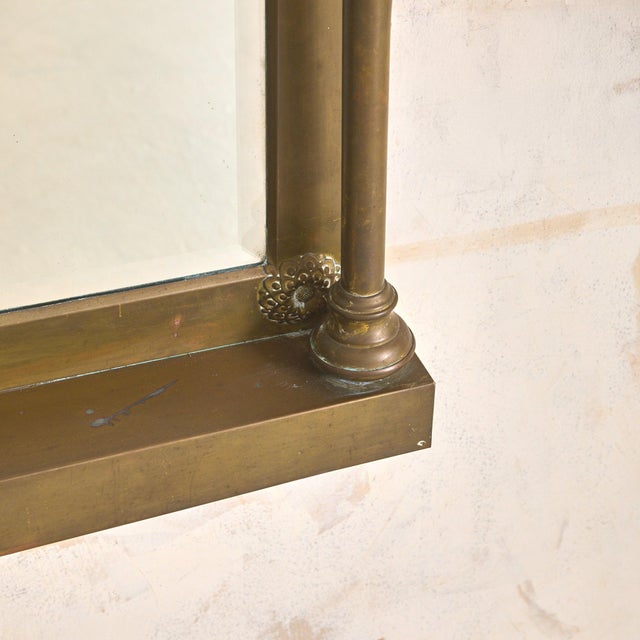 Metal Vintage Italian Neoclassical Brass Wall Mirror For Sale - Image 7 of 10
