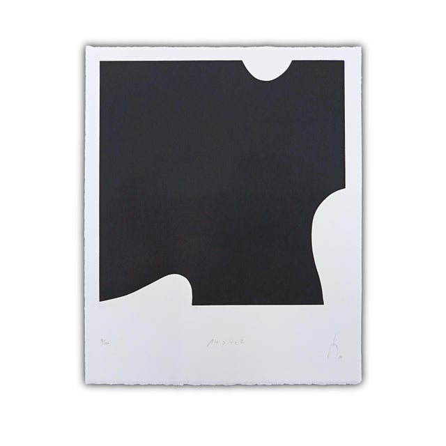 Paper Contemporary Abstract Engravings Printed on Deckle-Edged BFK Rives Paper "14r4 1-2-3" by Pierre Muckensturm For Sale - Image 7 of 9