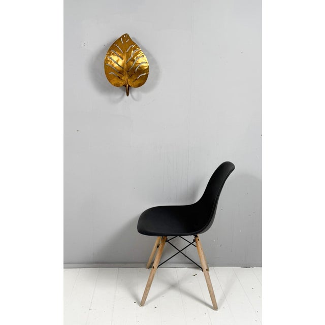 Leaf lamp/Monstera Leaf Lamp, France, 1980s, metal construction with gold leaf, one light source, Dimensions approx.: H:...