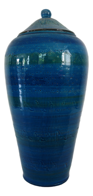 Large Lidded Ceramic Vase in the style of Bitossi, Italy, 1970s