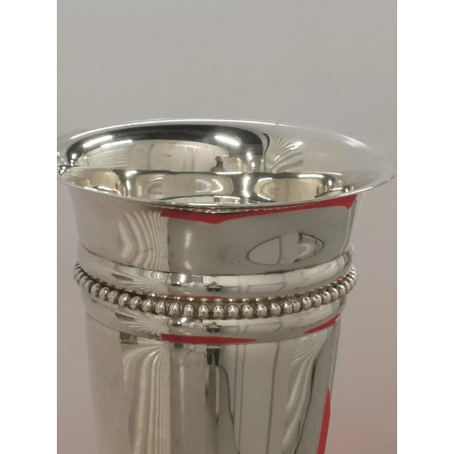 Silver plate Art Deco TROPHY CUP Silver vase Black Marble Footed bowl Pedestal Vase Silverplate trophy cup. Black marble...